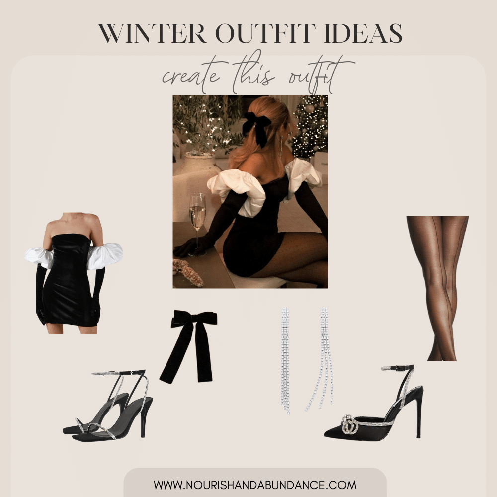 Mini Black Dress Winter Outfit | Stylish Winter Outfits 2023 | Winter Outfits Aesthetic | Winter Amazon Finds