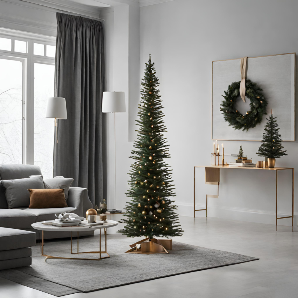 Slim Christmas Tree Decor 2023 Modern Decor