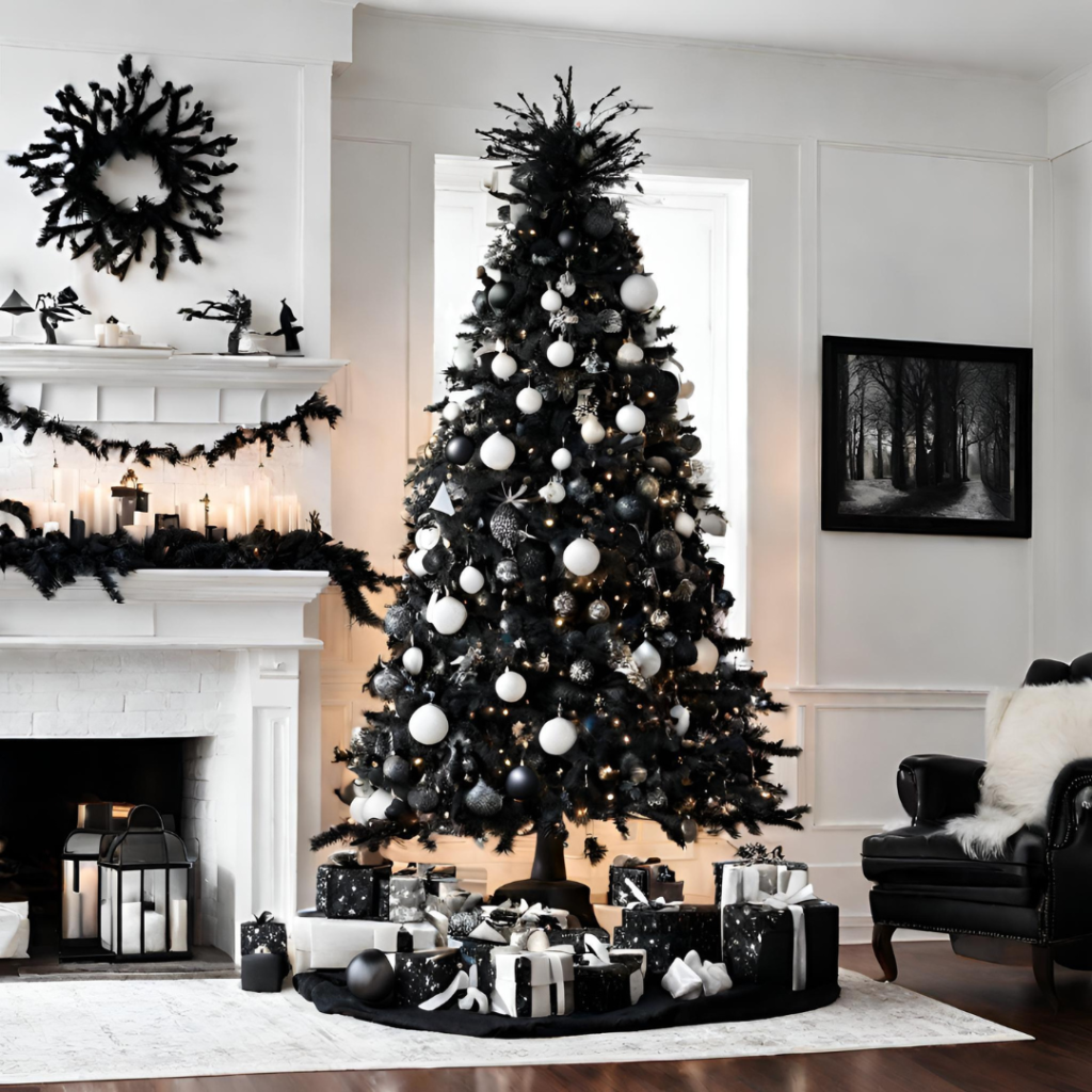 Black Christmas Tree Modern Interior Decor Christmas 2023