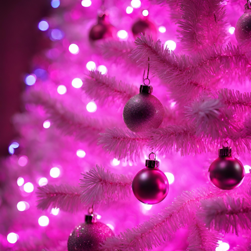 Pink Christmas Decor 2023 | Pink Fuchsia Lights | Hot Pink Lights Christmas Tree