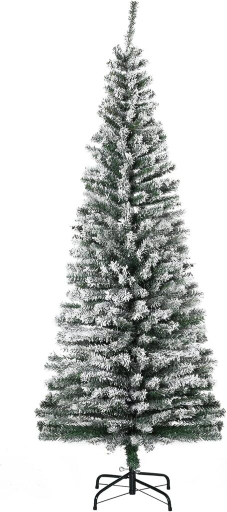 Find a Christmas Tree Under $50 | Cheap Christmas Tree Finds | White Christmas Tree Under $50 | Snow Flocked Christmas Tree | Cheap 6ft Christmas Trees | Pencil Christmas Tree